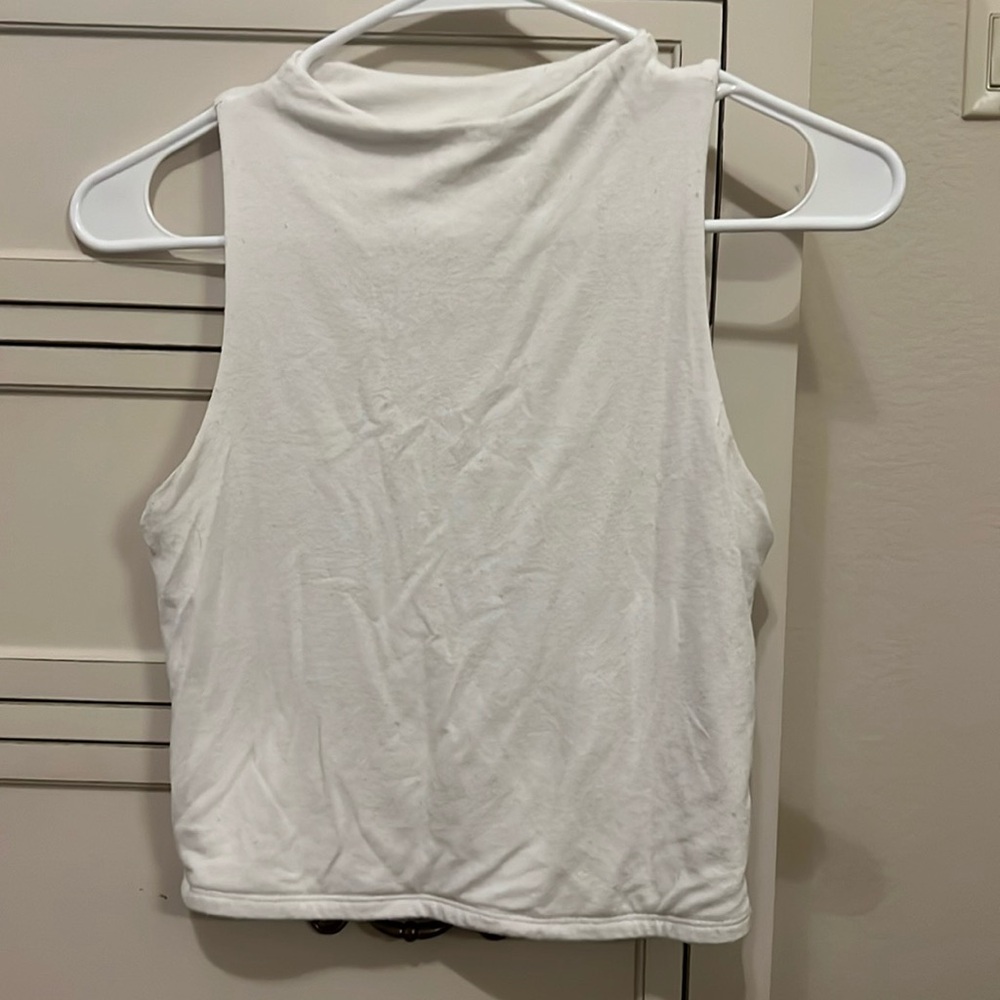 Ivory high neck stretchy tank